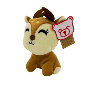 Grinsetier Reh Plüsch ca. 15 cm mit Geweih und Hangtag – Emma Trade Großhandel